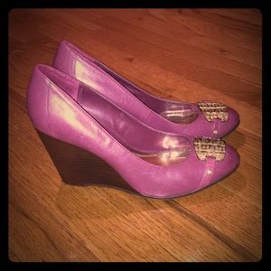 Falchi burgundy wedges